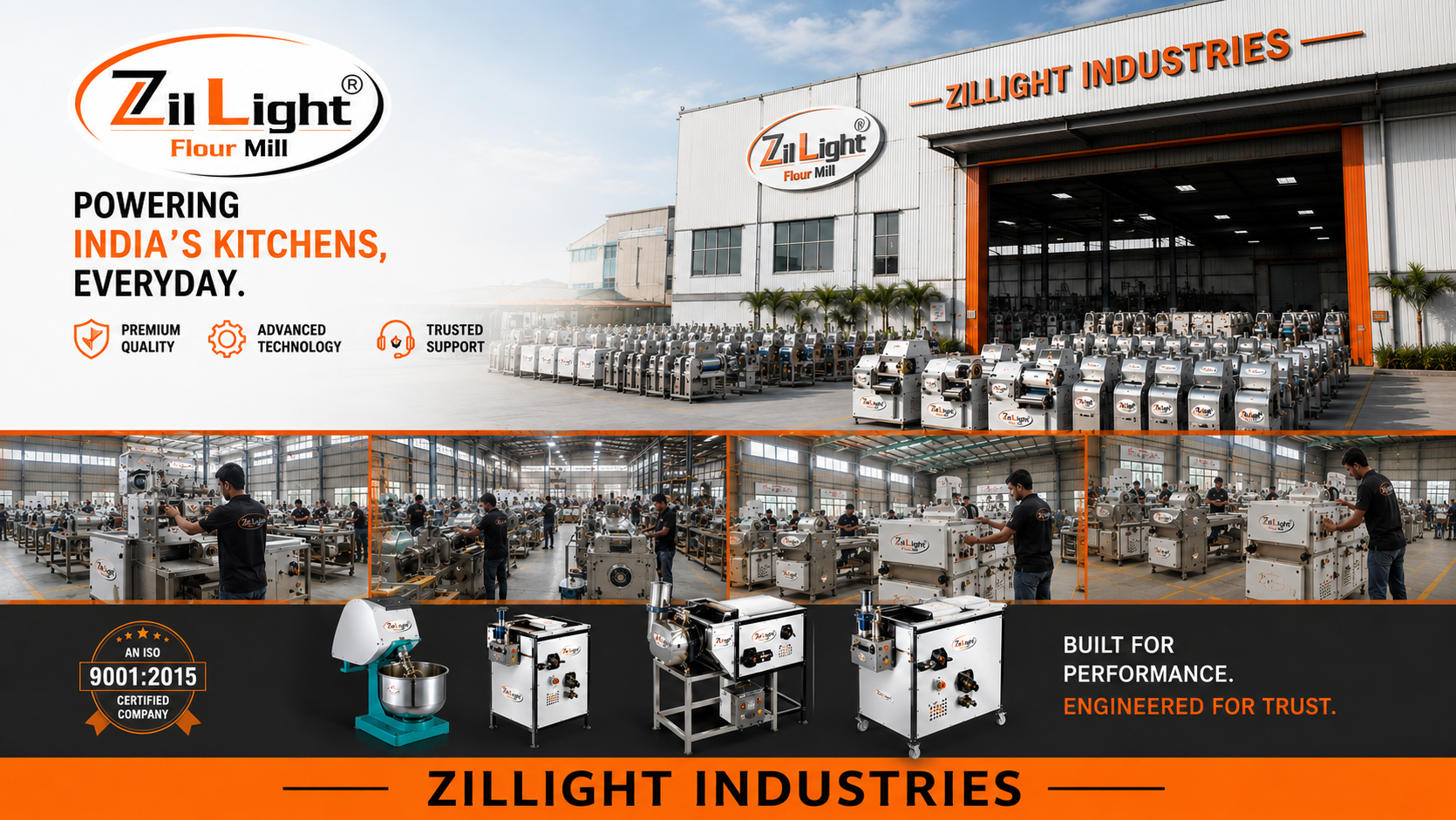 ZilLight Industries manufacturing plant — flour mill and kitchen equipment